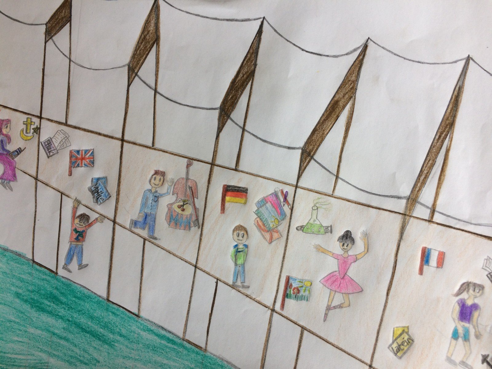 „Brücke zwischen Grundschule und Gymnasium“, gezeichnet von Julika Széchényi ,6a „Brücke zwischen Grundschule und Gymnasium“, gezeichnet von Julika Széchényi ,6a
