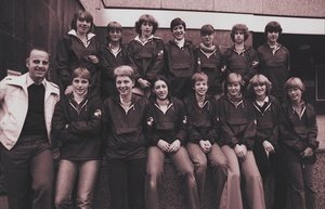 Schon wieder beim Bundesfinale in Berlin, diesmal mit einem hervorragenden 2. Platz: Die Leichtathletikmädchen im Jahr 1978.