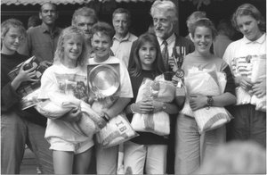 Auch im Tennis war Marktoberdorf eine Hochburg: 3. Platz beim Bundefinale 1990.