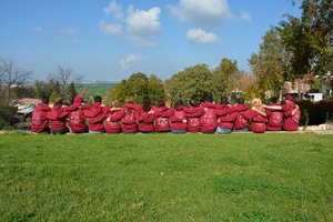 Abschiedsfoto mit den gemeinsamen Pullovern