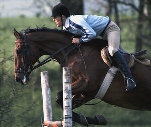 In den 1980er Jahren konnte man im Rahmen des Differenzierten Sportunterrichts sogar Springreiten am Gymnasium Marktoberdorf lernen - mal mehr, mal weniger sattelfest...